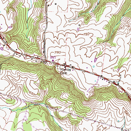 Topographic Map of Hamby Cemetery, KY