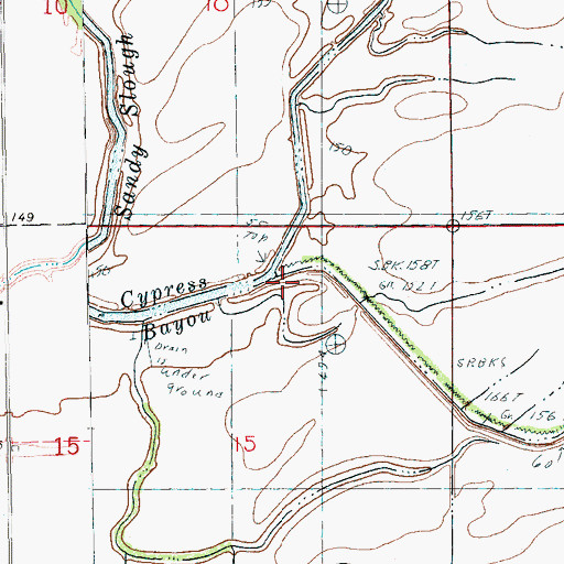 Topographic Map of Gauzley Bayou, AR