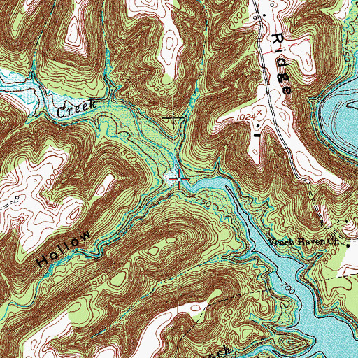 Topographic Map of Hamby Hollow, KY