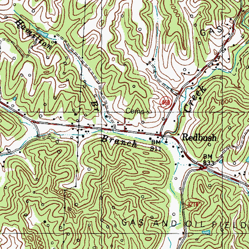 Topographic Map of Hamilton Branch, KY