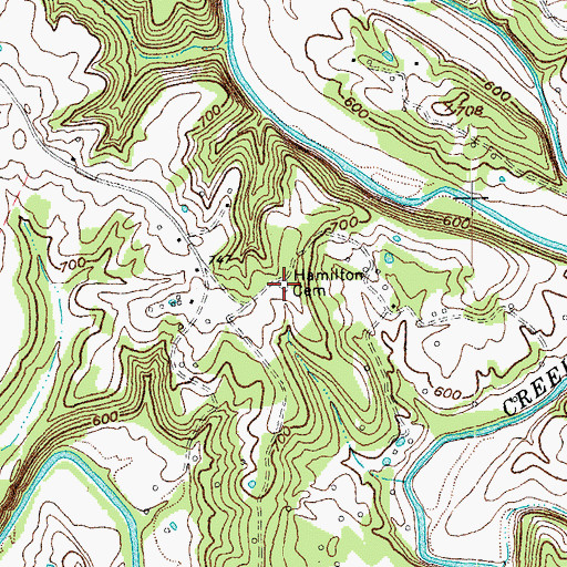 Topographic Map of Hamilton Cemetery, KY