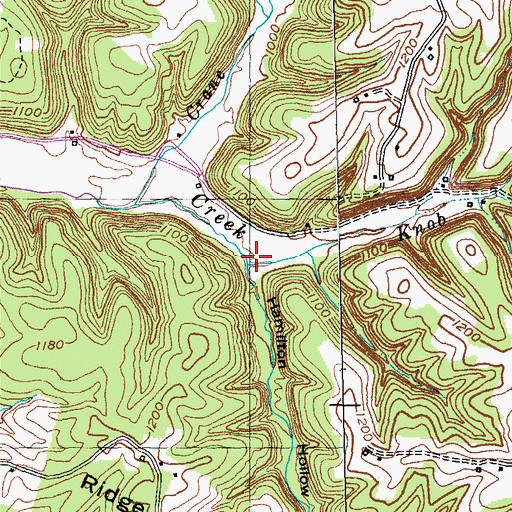 Topographic Map of Hamilton Hollow, KY