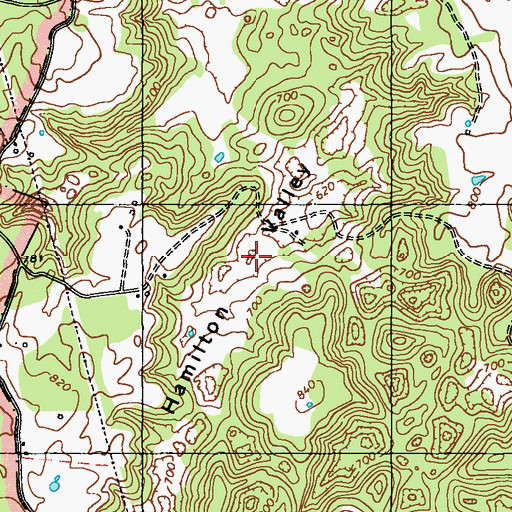 Topographic Map of Hamilton Valley, KY