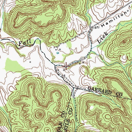 Topographic Map of Hamilton Valley, KY