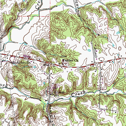 Topographic Map of Hamlet Baptist Church, KY