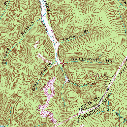 Topographic Map of Hammerhill Hollow, KY