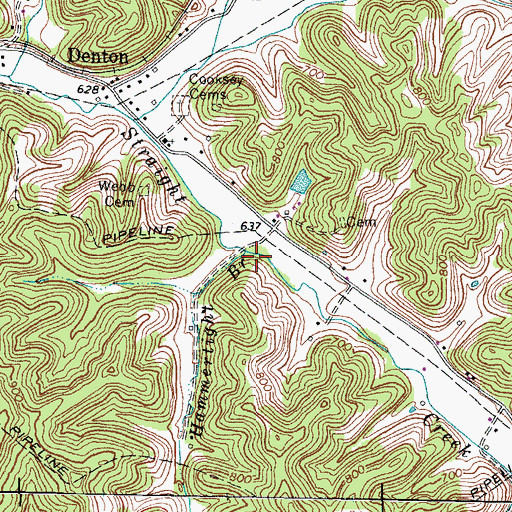 Topographic Map of Hammertight Branch, KY