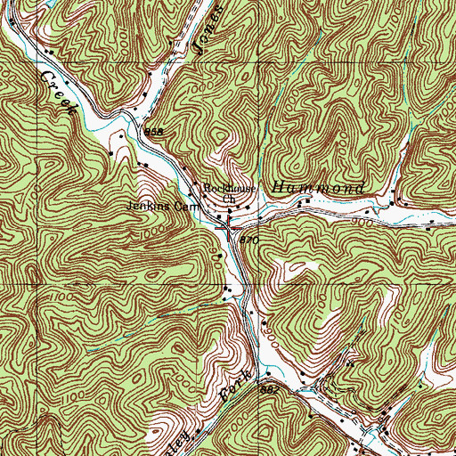 Topographic Map of Hammond Fork, KY