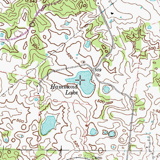 Topographic Map of Hammond Lake, KY