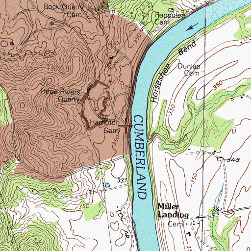 Topographic Map of Hampton Cemetery, KY