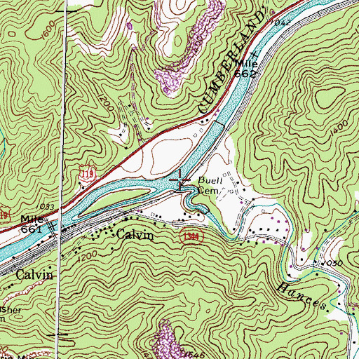 Topographic Map of Hances Creek, KY