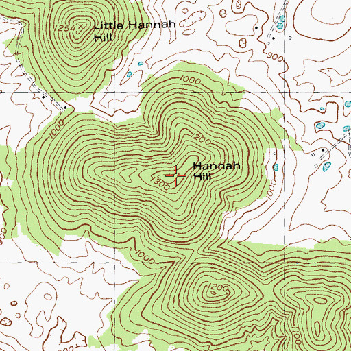 Topographic Map of Hannah Hill, KY