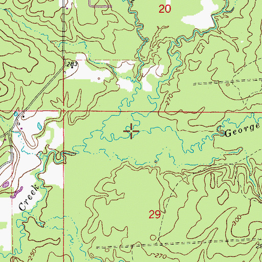 Topographic Map of George Creek, AR