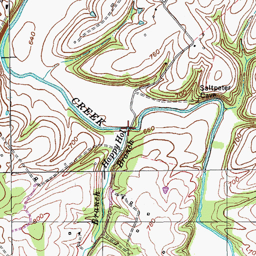 Topographic Map of Happy Hollow Branch, KY