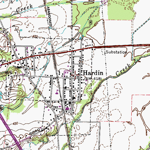 Topographic Map of Hardin, KY