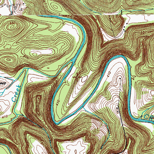 Topographic Map of Hardins Creek, KY