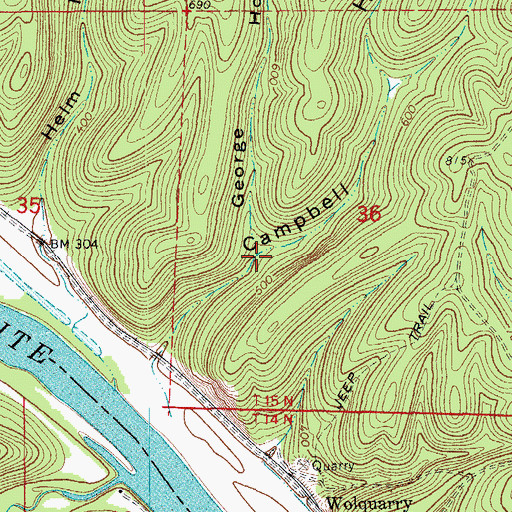 Topographic Map of George Hollow, AR