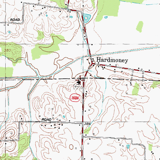 Topographic Map of Hardmoney Church, KY