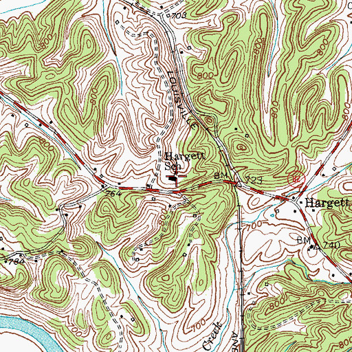 Topographic Map of Hargett Elementary School, KY