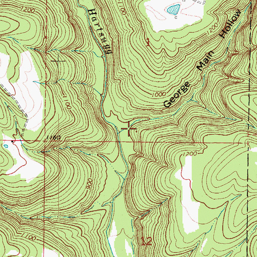 Topographic Map of George Main Hollow, AR
