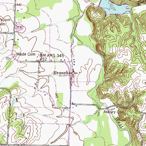 Topographic Map of Hargrove Branch, KY