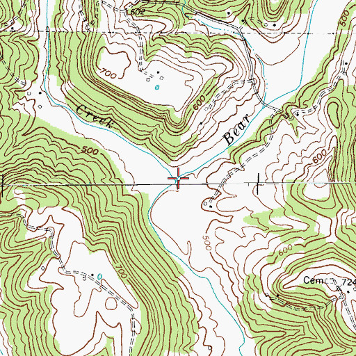 Topographic Map of Hargus Creek, KY