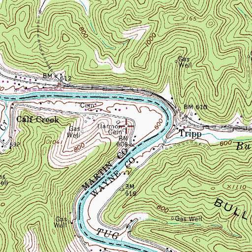 Topographic Map of Harmon Cemetery, KY