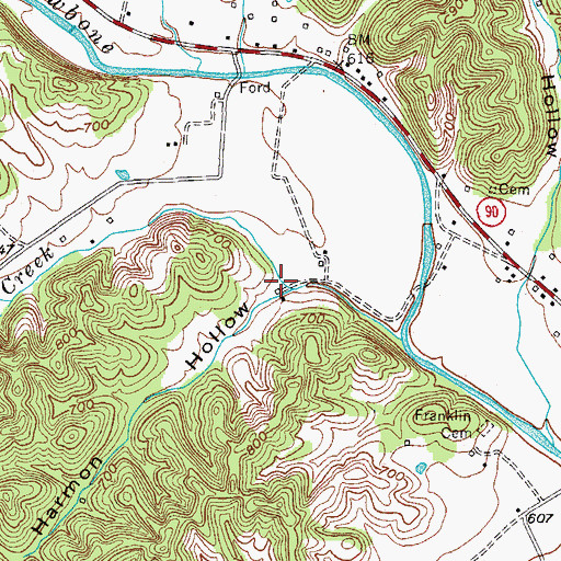 Topographic Map of Harmon Hollow, KY