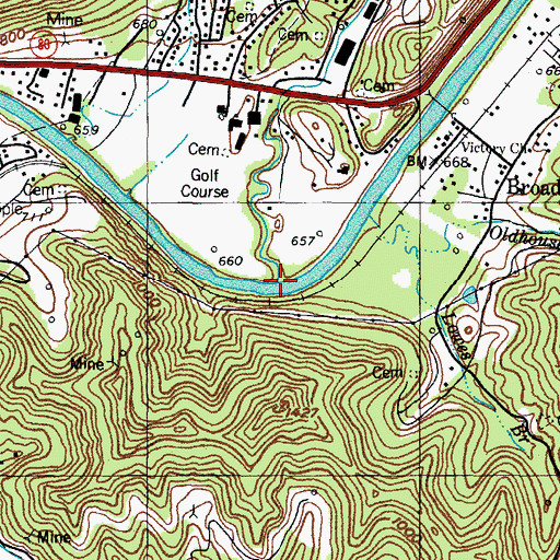Topographic Map of Harmond Branch, KY
