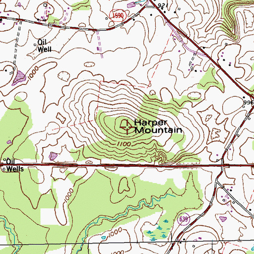 Topographic Map of Harper Mountain, KY