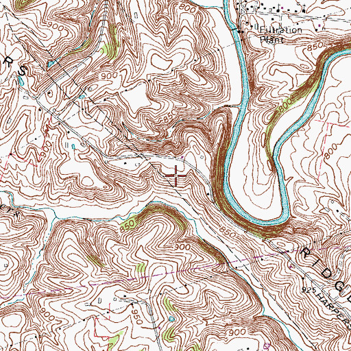 Topographic Map of Harpers Ridge, KY