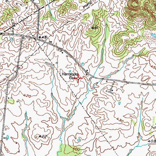 Topographic Map of Harralson Cemetery, KY