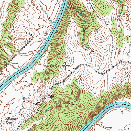 Topographic Map of Harris Cemetery, KY