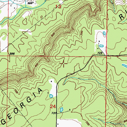 Topographic Map of Georgia Ridge, AR