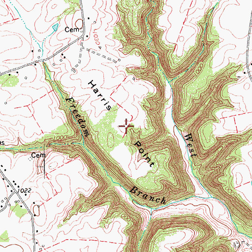 Topographic Map of Harris Point, KY