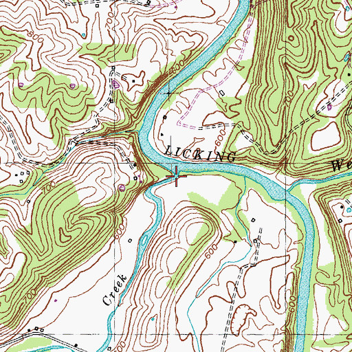 Topographic Map of Harrison Creek, KY