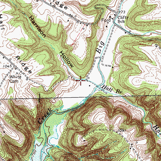 Topographic Map of Harrison Hollow, KY