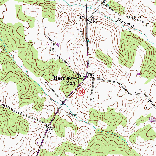 Topographic Map of Harrison School, KY