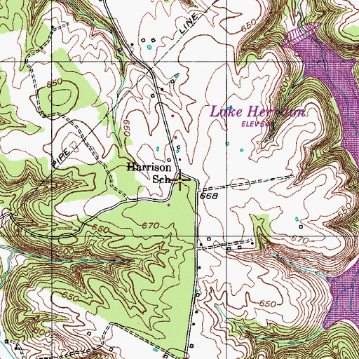 Topographic Map of Harrison School, KY