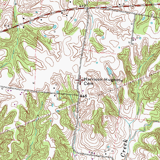 Topographic Map of Harrison-Hughes Cemetery, KY