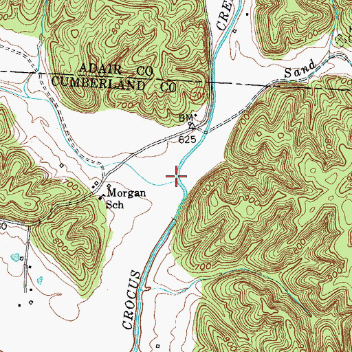 Topographic Map of Harrods Fork, KY