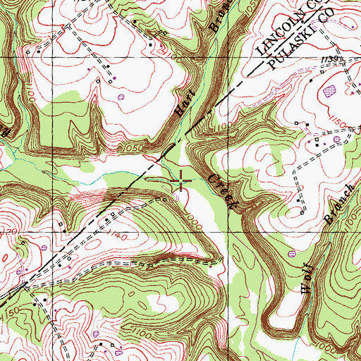 Topographic Map of Hart Branch, KY