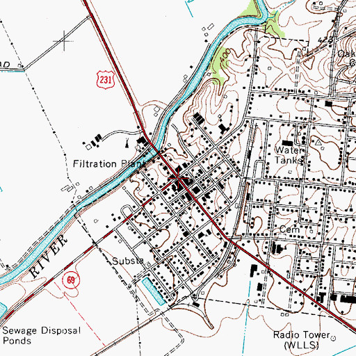 Topographic Map of Hartford, KY