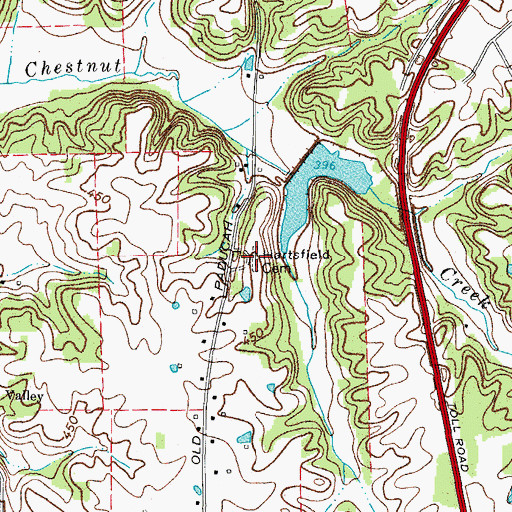 Topographic Map of Hartsfield Cemetery, KY