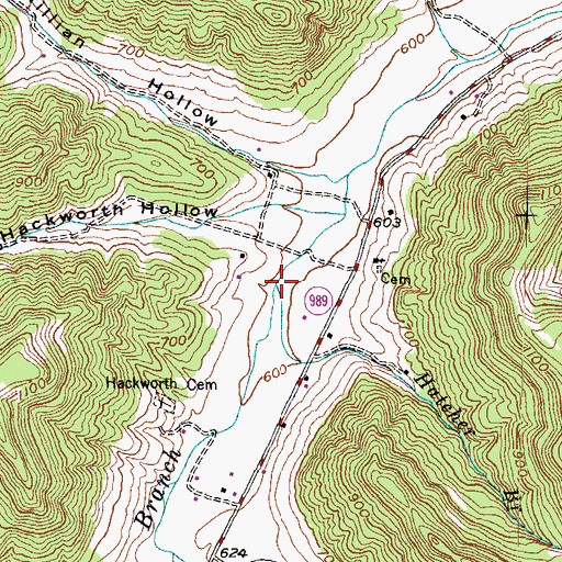 Topographic Map of Hatcher Branch, KY