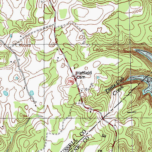 Topographic Map of Hatfield Cemetery, KY