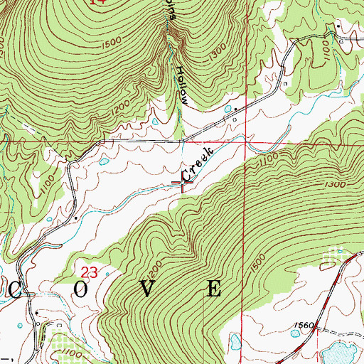Topographic Map of Gibbins Hollow, AR