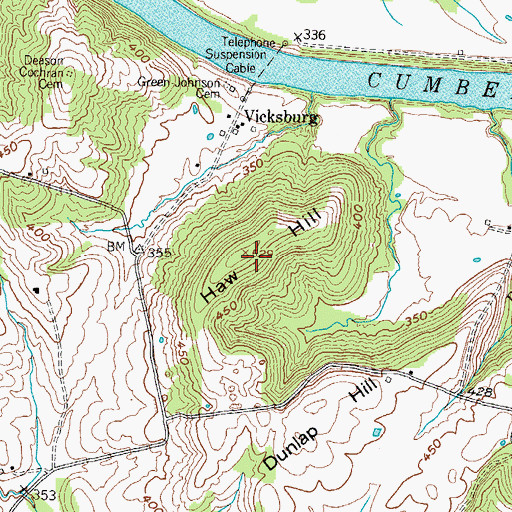 Topographic Map of Haw Hill, KY
