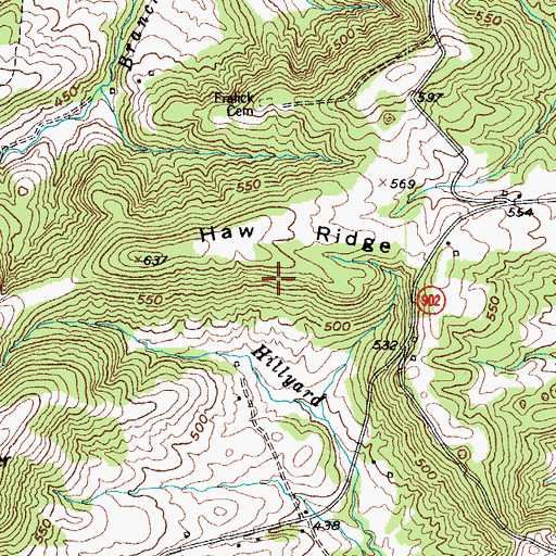 Topographic Map of Haw Ridge, KY