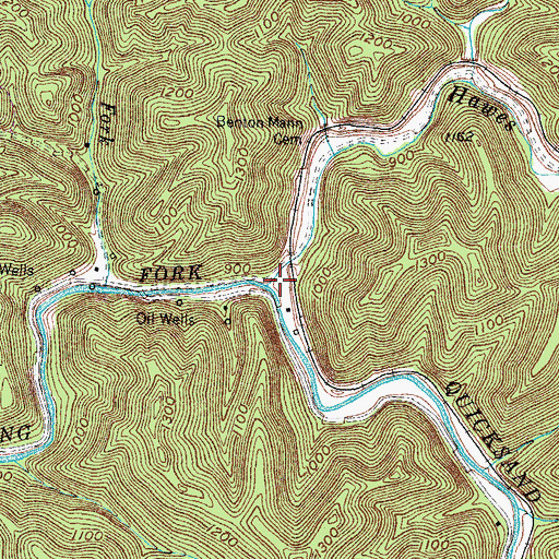Topographic Map of Hawes Fork, KY